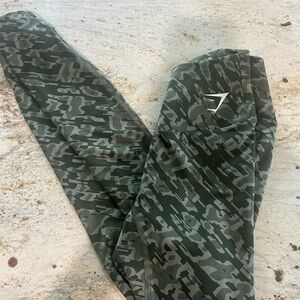 Gymshark Green Camouflage Leggings